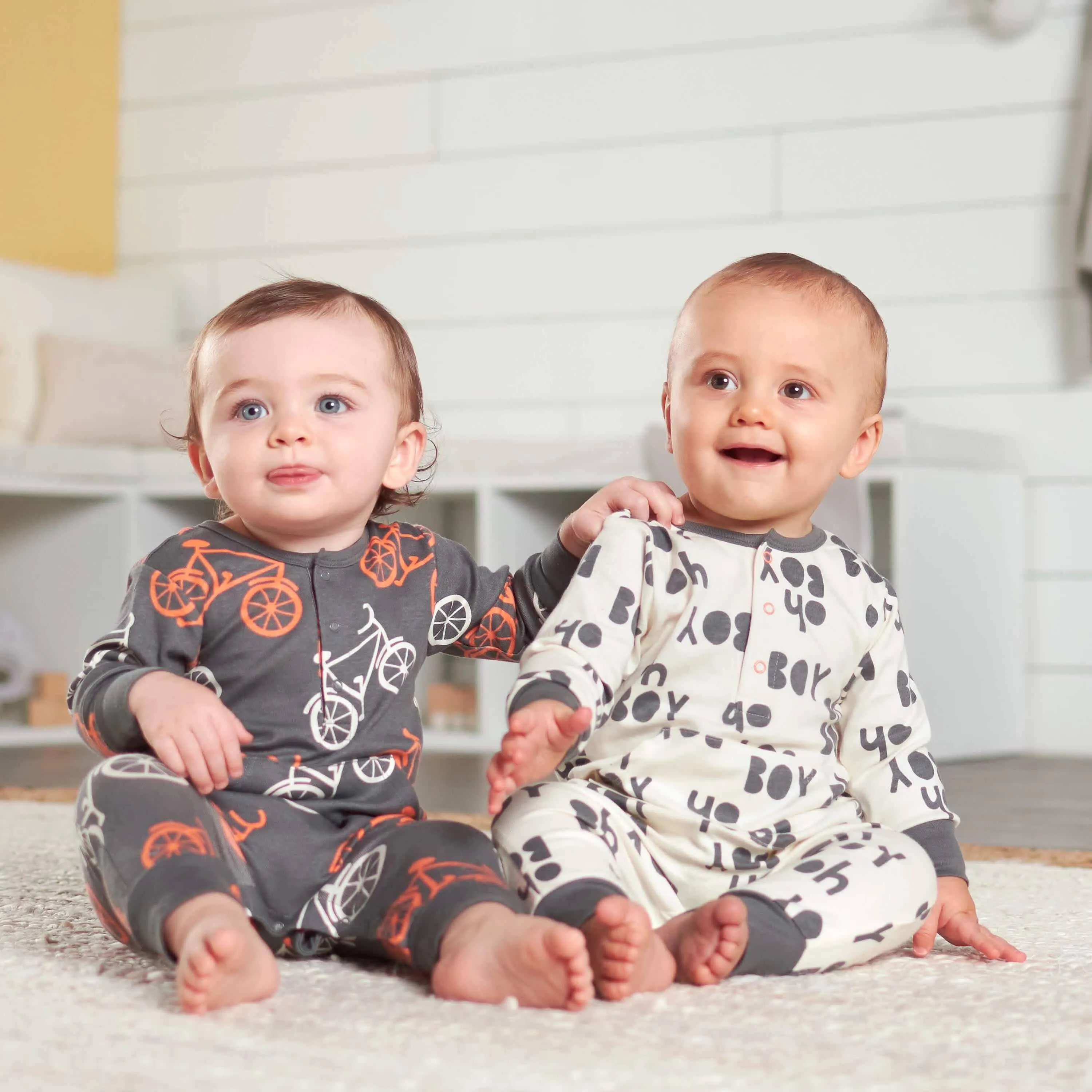 3-Piece Baby Boys Comfy Stretch Bicycle Coverall Set