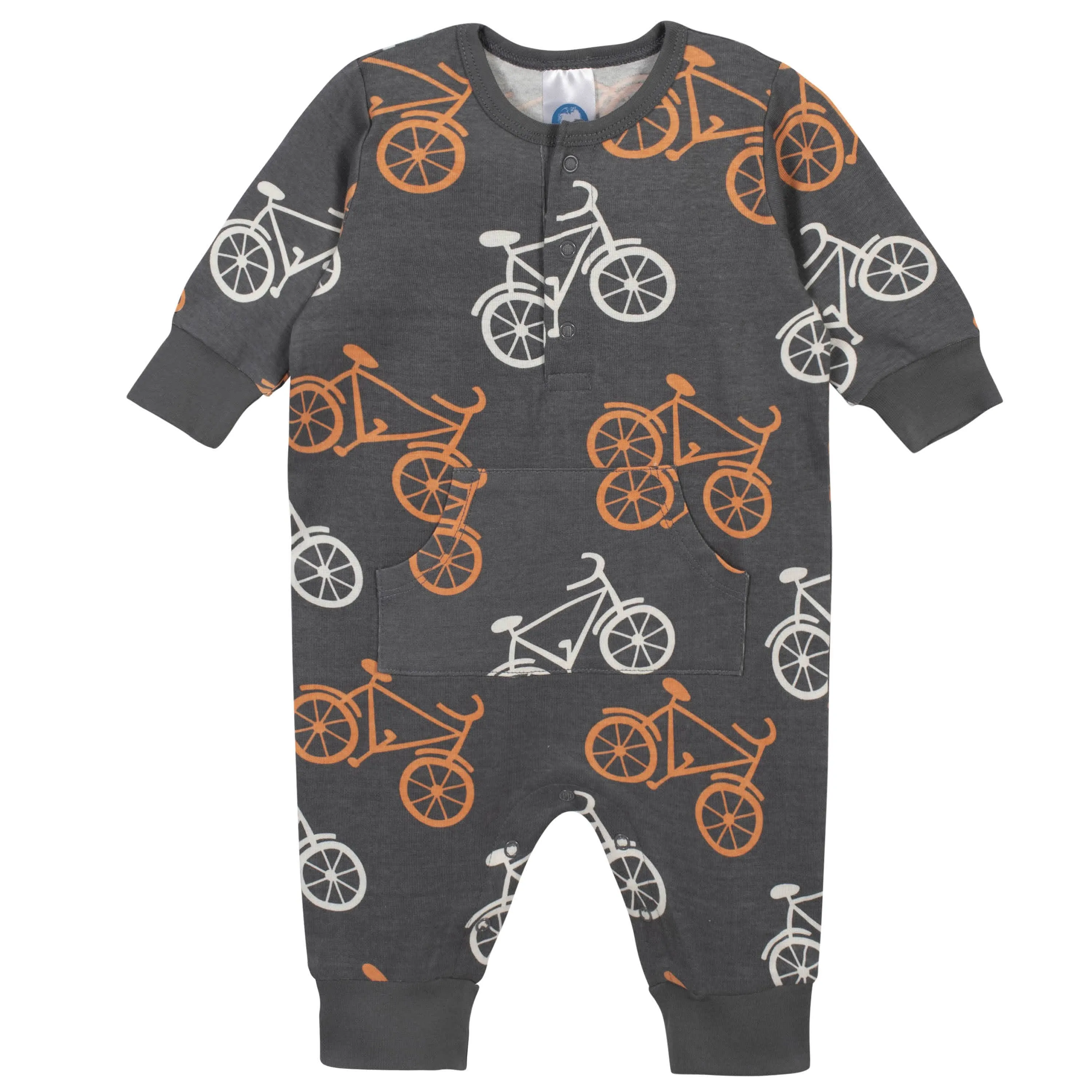 3-Piece Baby Boys Comfy Stretch Bicycle Coverall Set