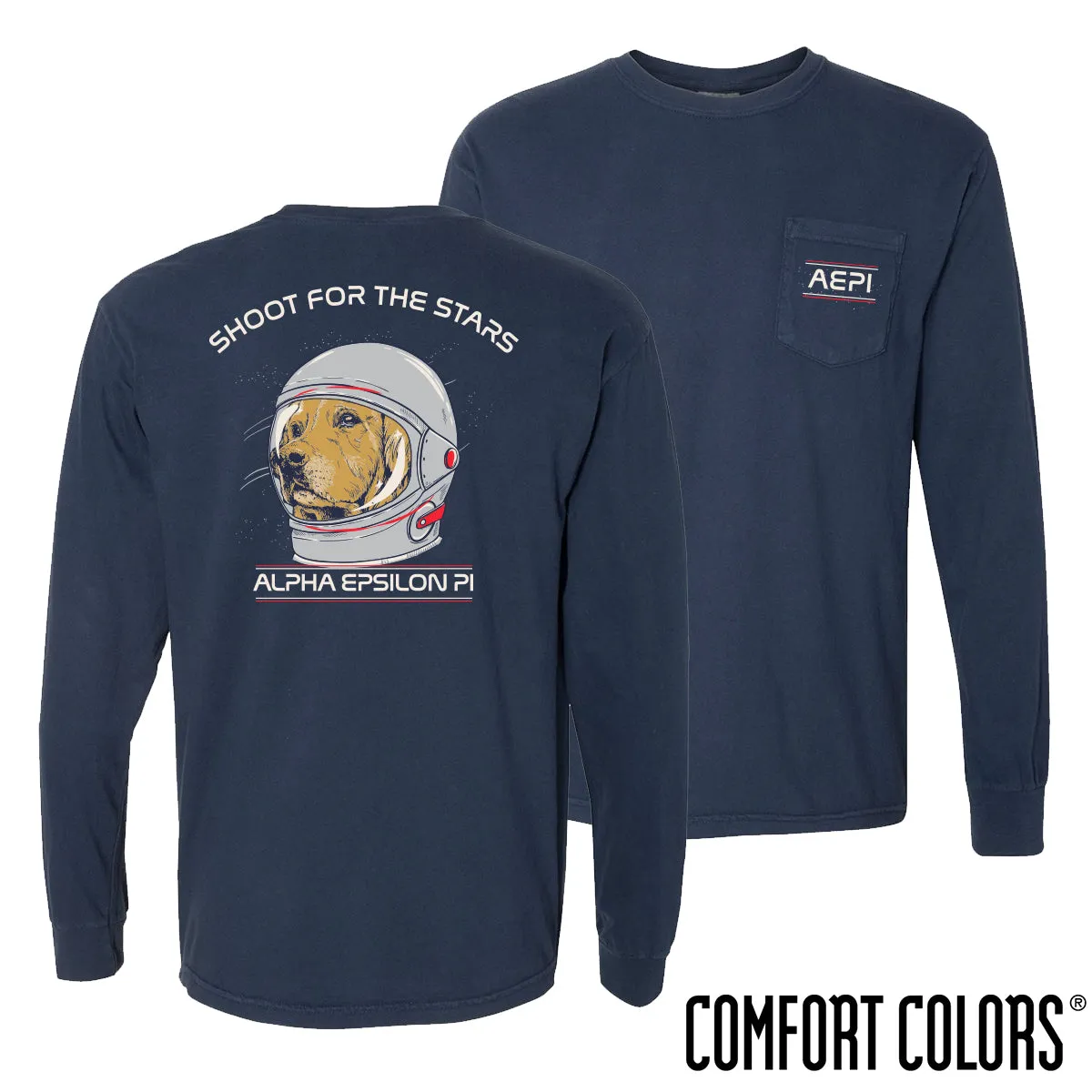 AEPi Comfort Colors Astronaut Retriever Long Sleeve Tee