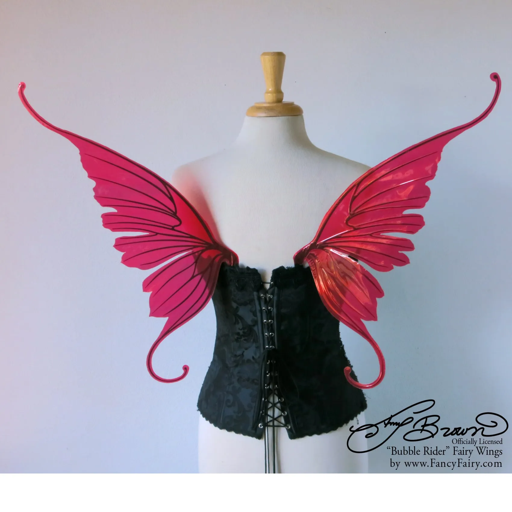 Amy Brown Ringmaster Iridescent Fairy Wings in Red with Black Veins