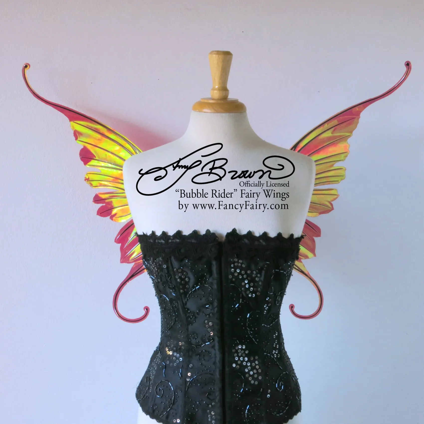 Amy Brown Ringmaster Iridescent Fairy Wings in Red with Black Veins