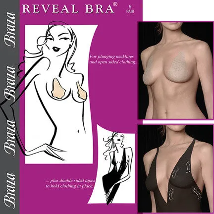 BRAZA Reveal Bra, 5 Pairs with 20 Tape Strips, One-Size