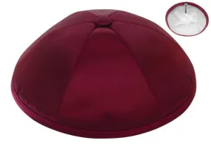 Burgundy Deluxe Satin Kippah  - Per Piece