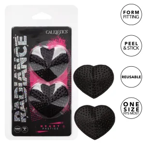 California Exotics - Radiance Heart Pasties Nipple Covers (Black)