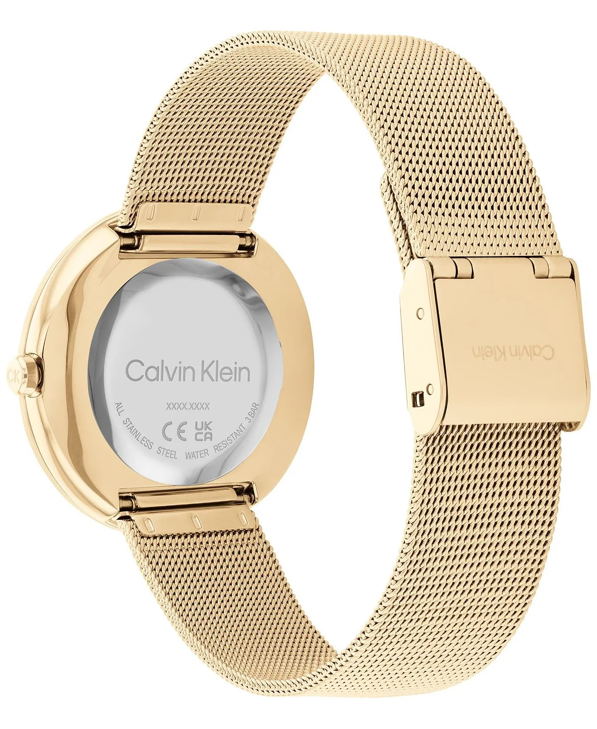 Calvin Klein 34mm Mesh Bracelet Watch Gold, Gold