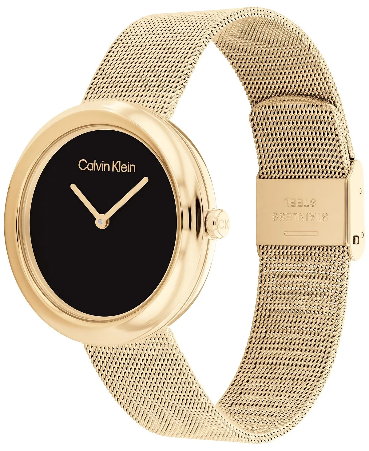 Calvin Klein 34mm Mesh Bracelet Watch Gold, Gold