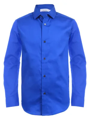 Calvin Klein boy's satin shirt, dark blue