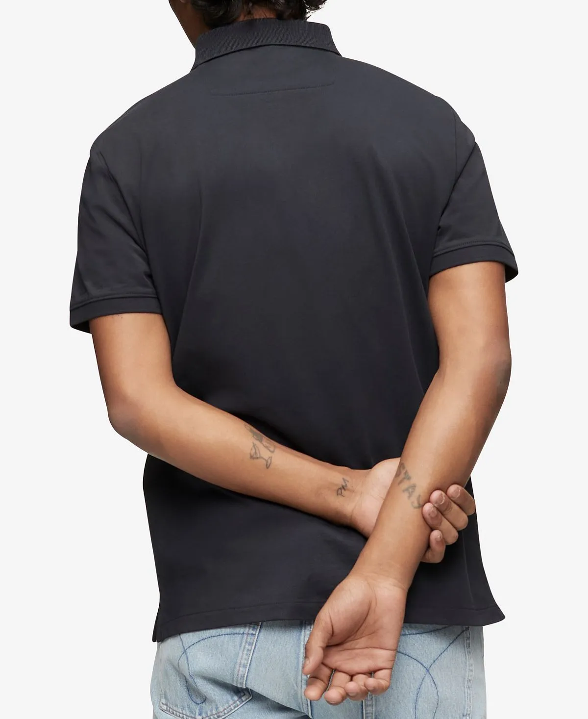 Calvin Klein Men's Smooth Cotton Monogram Logo Polo Shirt Regular Fit , multi