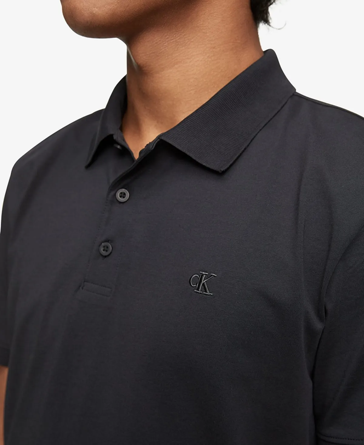 Calvin Klein Men's Smooth Cotton Monogram Logo Polo Shirt Regular Fit , multi