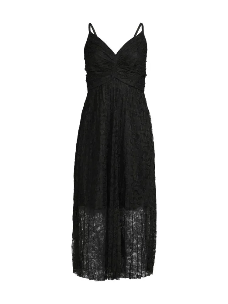 Calvin Klein Sleeveless Lace Midi Dress, Black