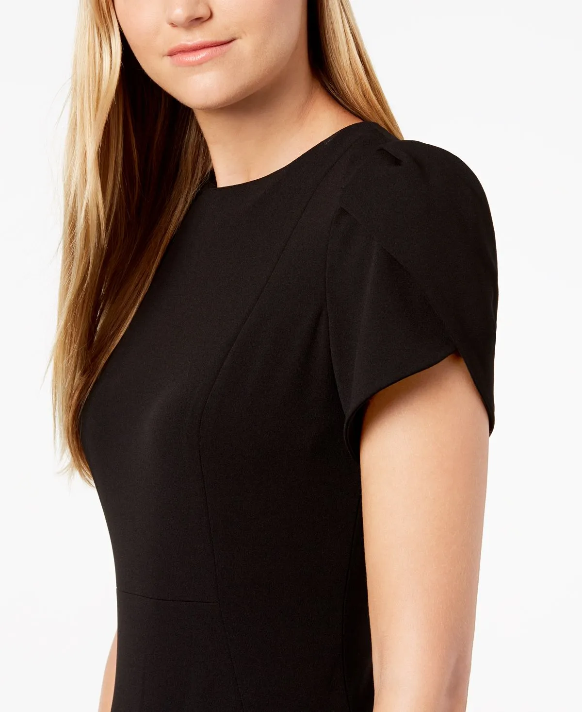 Calvin Klein Tulip Sleeve Sheath Dress, Black