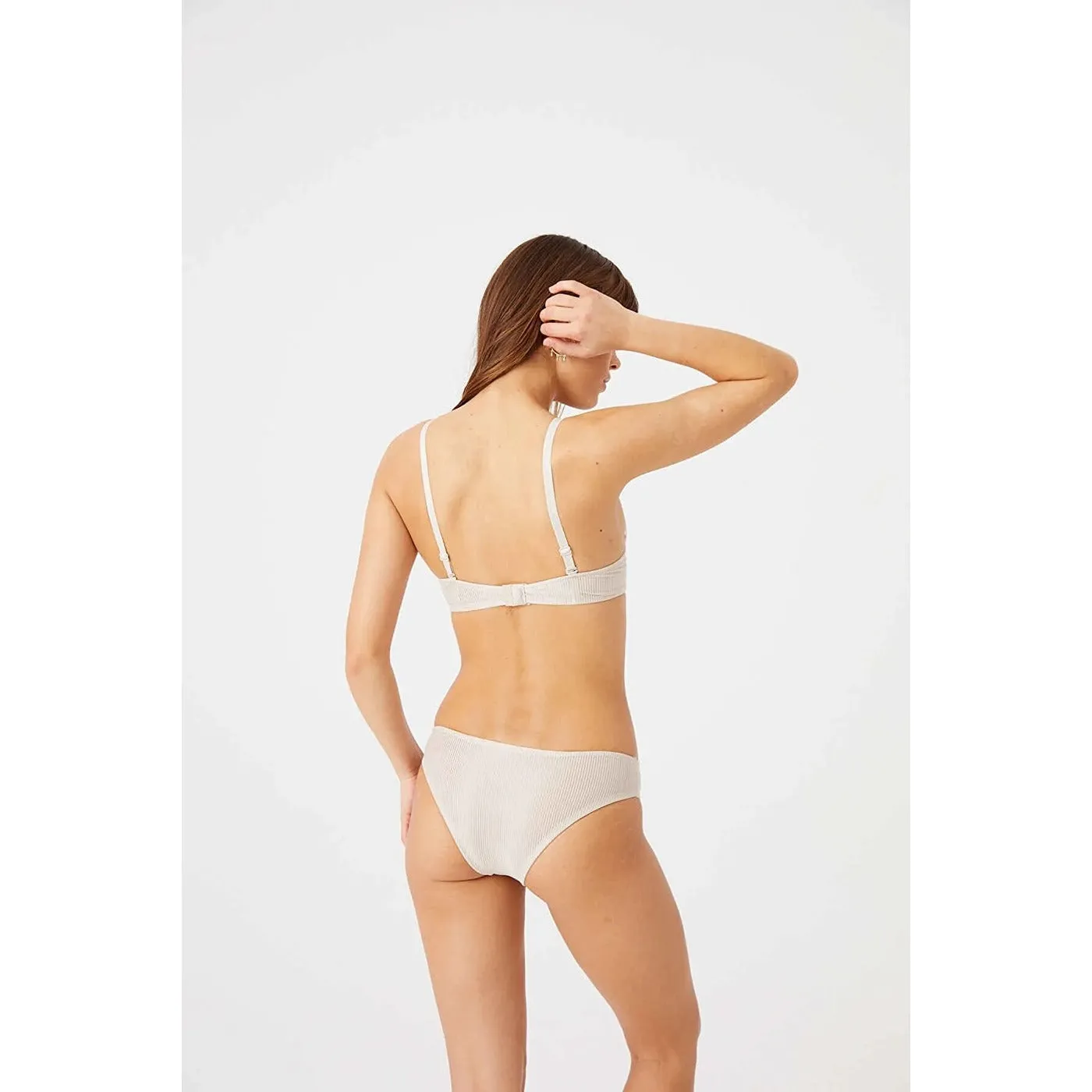 Cream Patterned Lingerie Set