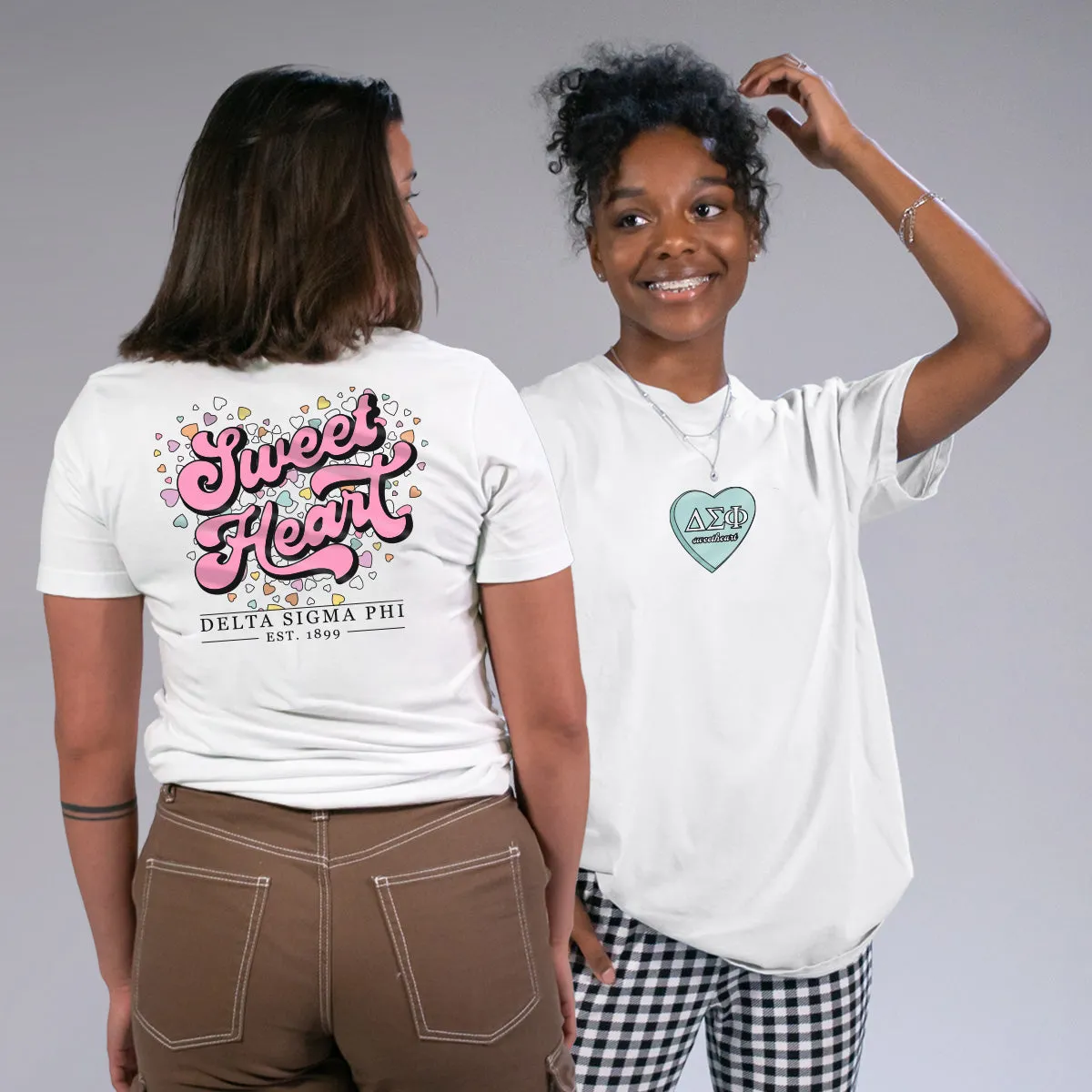 Delta Sig Comfort Colors Sweetheart White Short Sleeve Tee