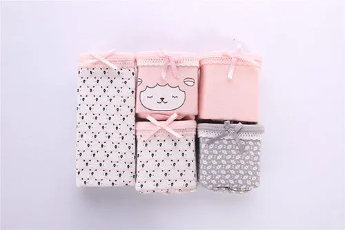 Fainlise 5Pcs/lot Sexy Cotton Women's Panties Printed Briefs Lovely Girls Underwear Wholesale Multicolor Lingerie Intimates