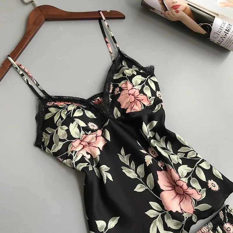 Flourish 2 pcs Bridal Floral print Padded Short Nighties Wedding nightwear 816