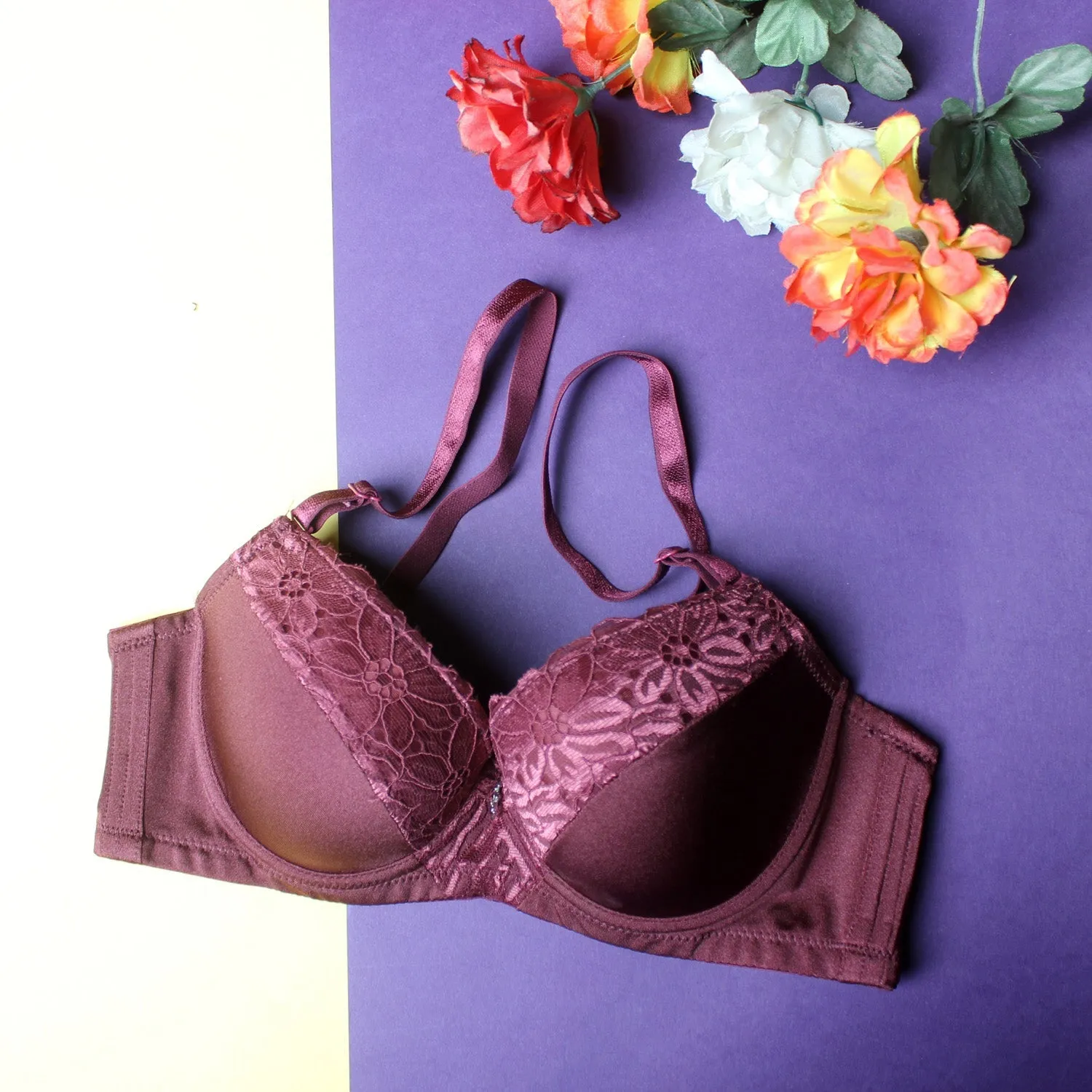 Flourish Everyday Lace Essentials Padded Wired Bra-1002