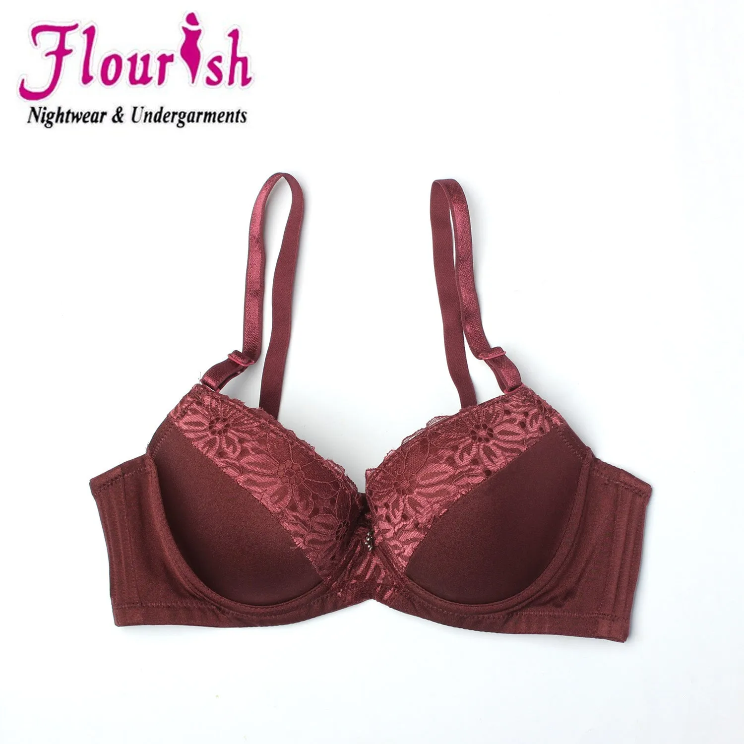 Flourish Everyday Lace Essentials Padded Wired Bra-1002