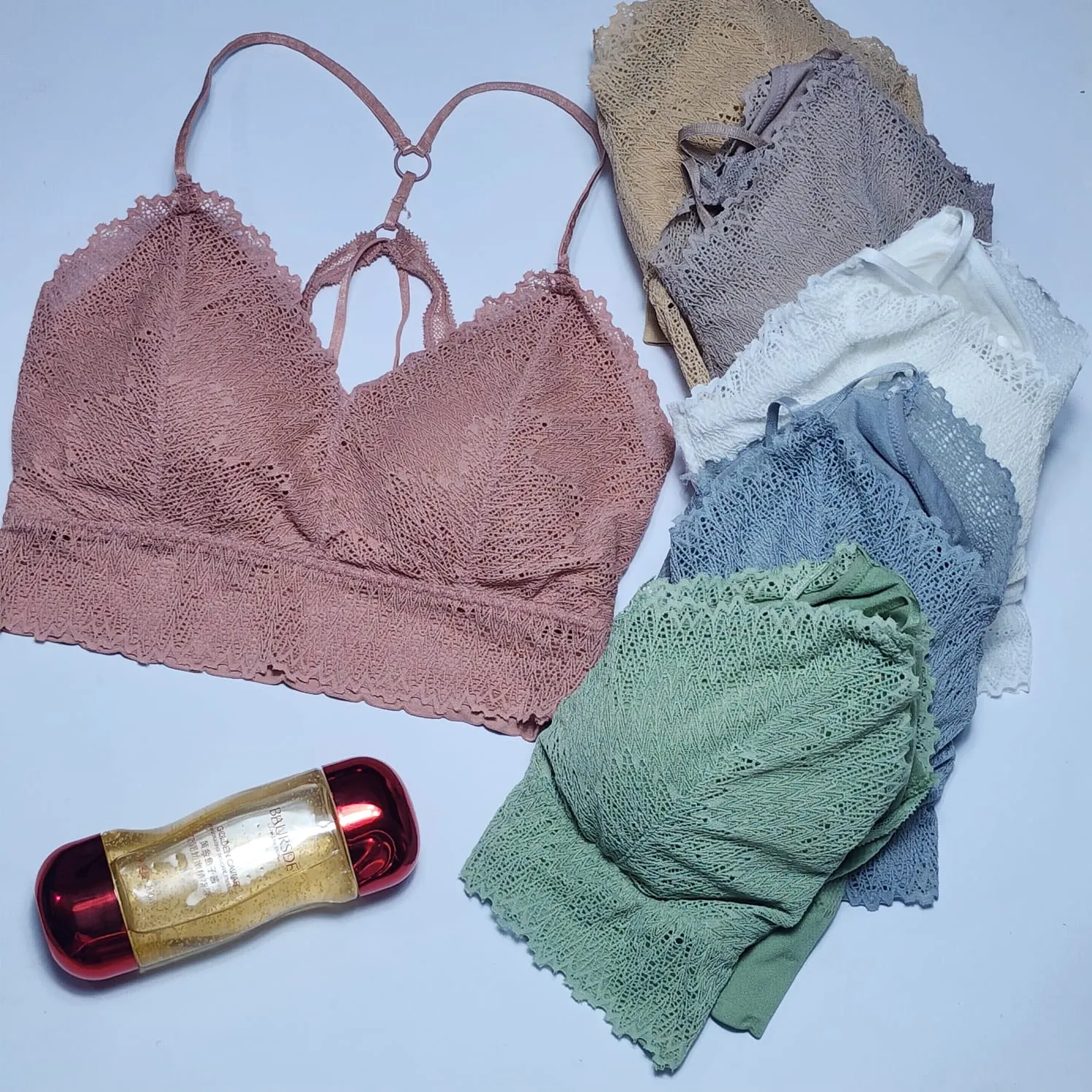 Flourish Pack of 2 Women Seamless Lace Bra Padded Bralette Lace top 922