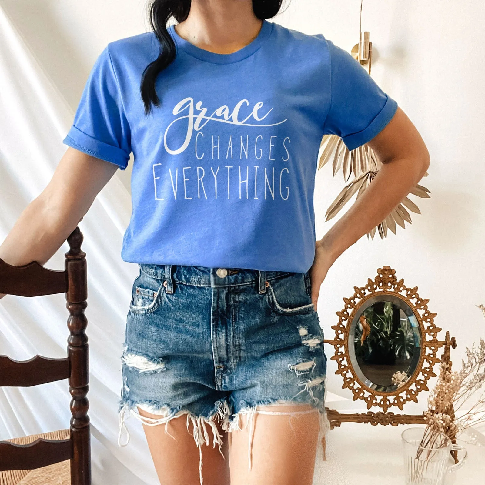 Grace Changes Everything Tee Shirts For Women - Christian Shirts for Women - Religious Tee Shirts