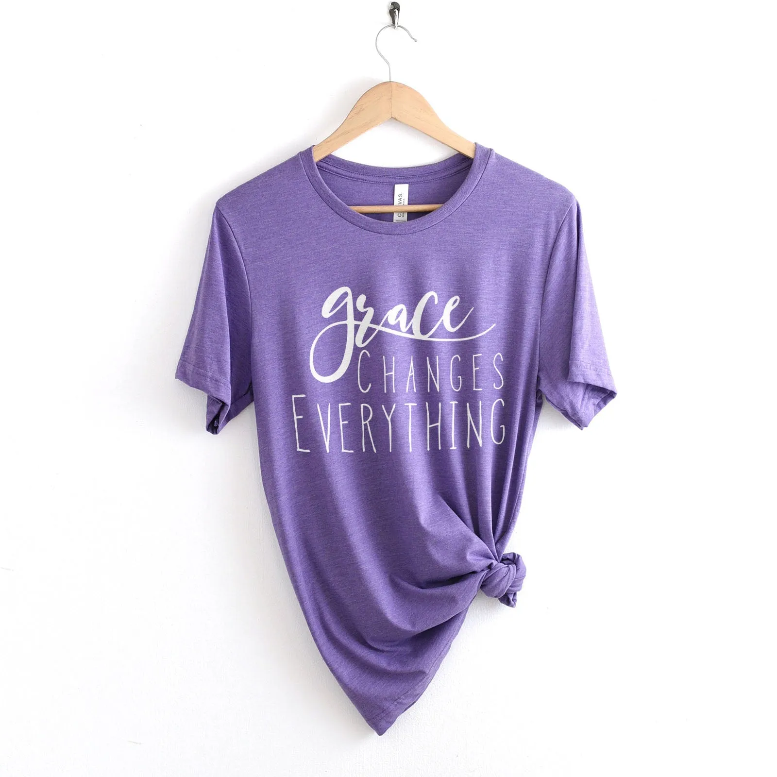 Grace Changes Everything Tee Shirts For Women - Christian Shirts for Women - Religious Tee Shirts