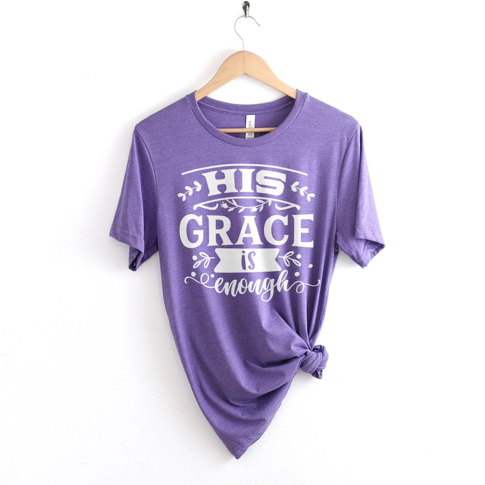 His Grace is Enough Bold Tee Shirts For Women - Christian Shirts for Women - Religious Tee Shirts