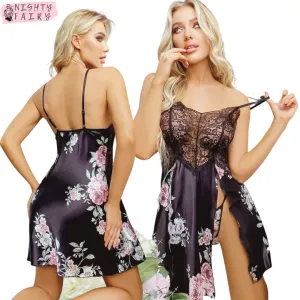 Lace Flower Printed Babydoll Camisole