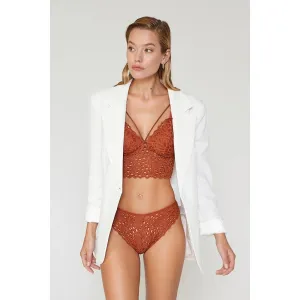 Lacy Rust Bralette Lingerie Set