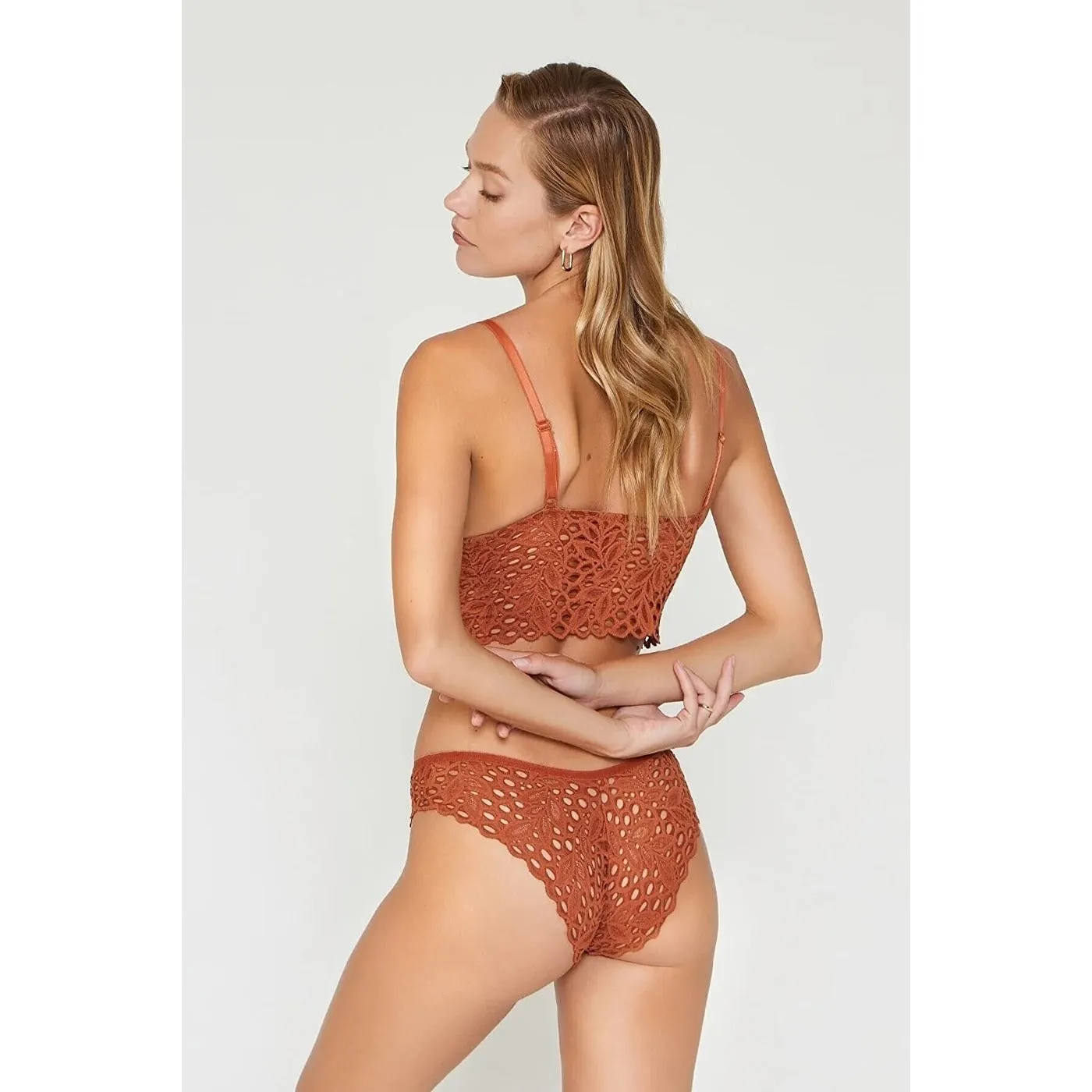 Lacy Rust Bralette Lingerie Set
