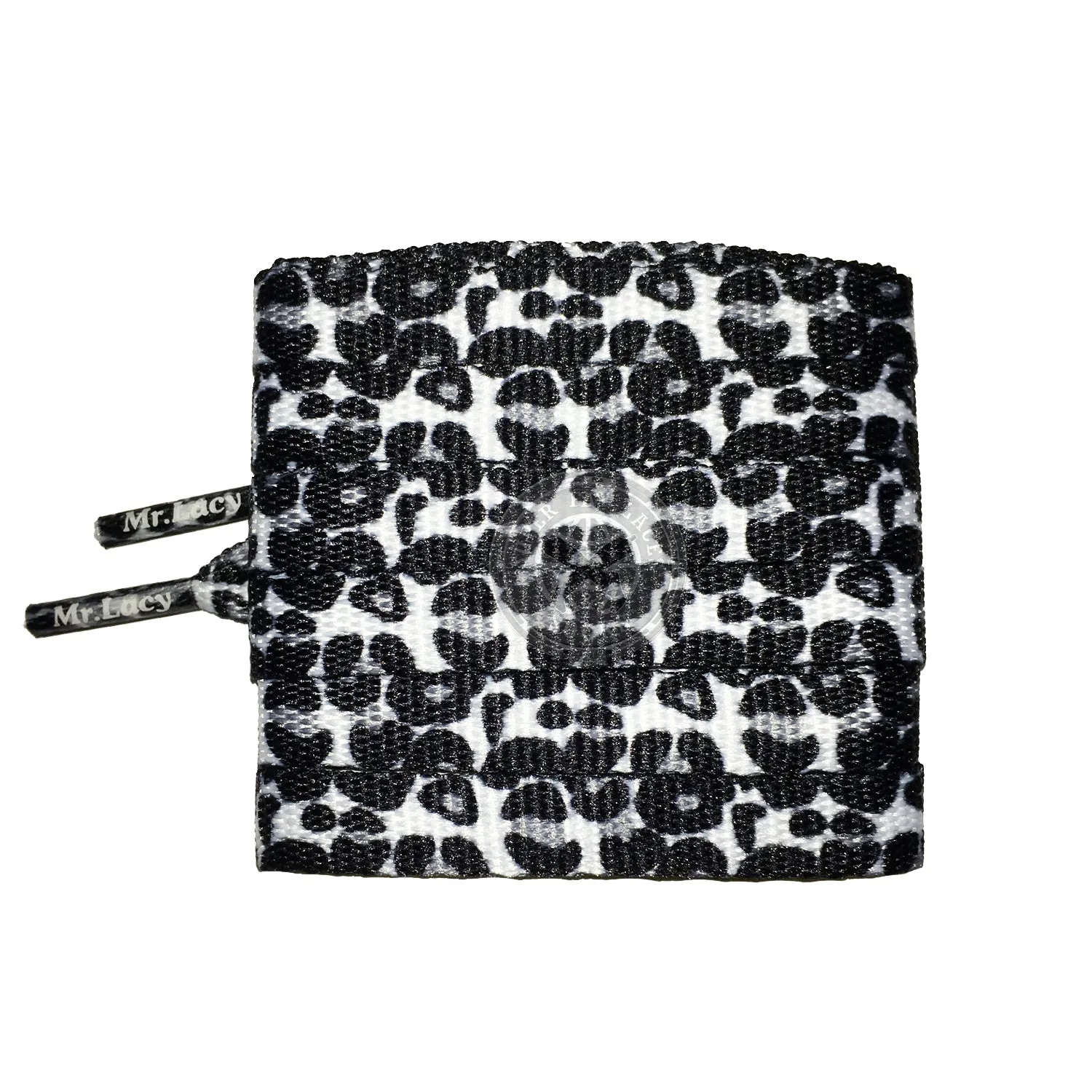 Mr Lacy Printies - White Leopard Shoelaces