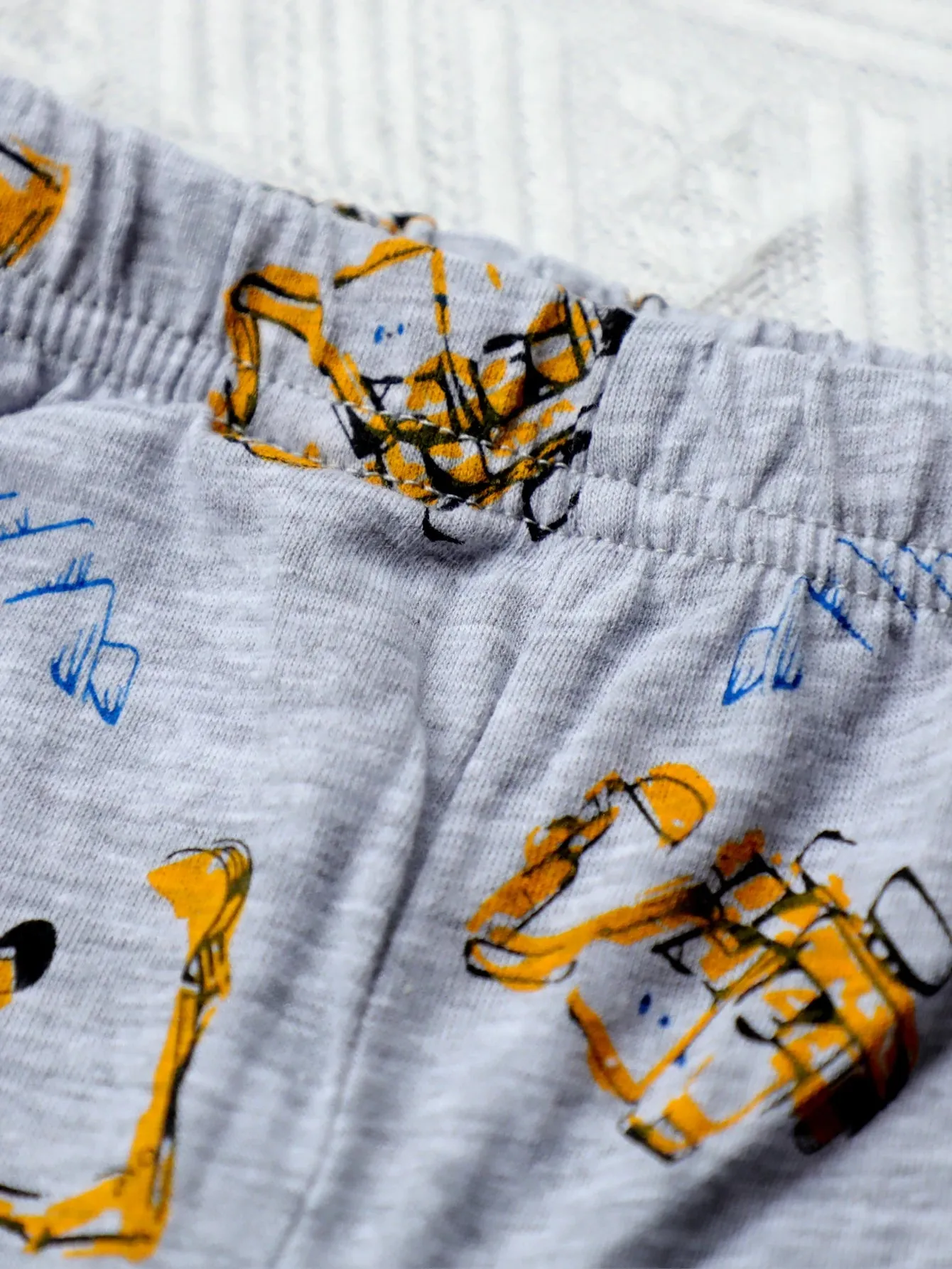 New Spring Autumn Children's Homewear Set Grey Long sleeved Pants Set Boys Girls Pajamas excavator Nightwear