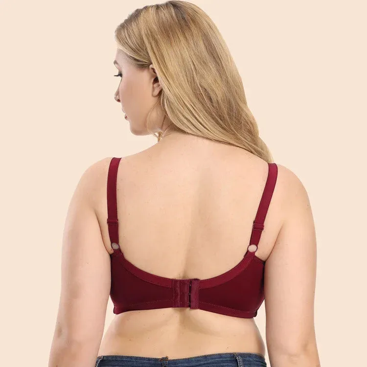 OCW Bra Wirefree Hook&Eye Uplift Classic And Sexy Design Breathable Natural Shape Bra