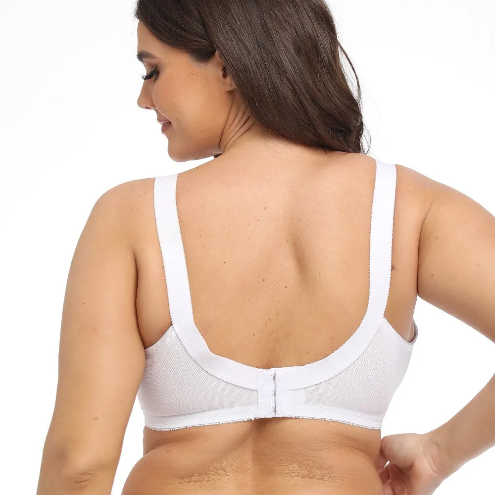 OCW Wireless Lace Bra Minimizer No Back Fat Plus Size