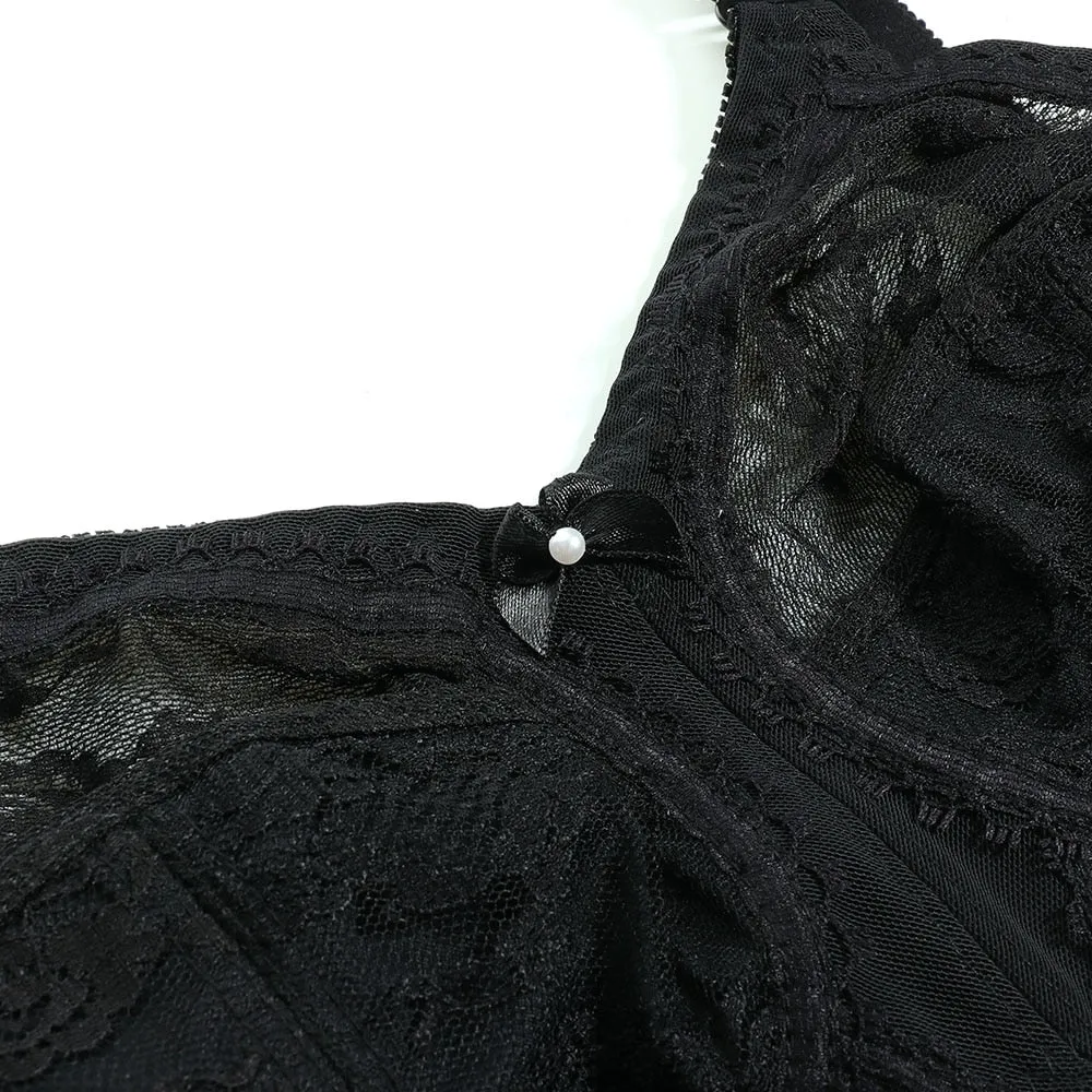 OCW Wireless Lace Bra Minimizer No Back Fat Plus Size