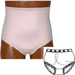 OPTIONS Ladies' Basic with Built-In Barrier/Support, Soft Pink, Right-Side Stoma, Small 4-5, Hips 33" - 37"