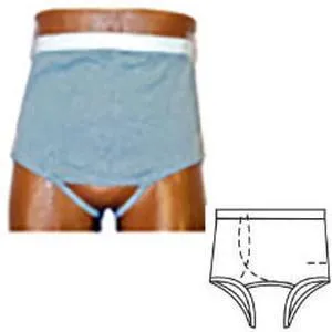 OPTIONS Ladies' Brief with Built-In Barrier/Support,Gray, Rightt-Side Stoma, Medium Hips 36" - 38"