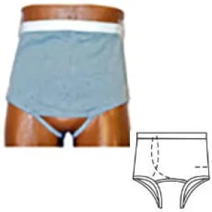 OPTIONS™ Men's Backless with Built-In Barrier/Support, Gray, Right-Side Stoma, Small 32-34