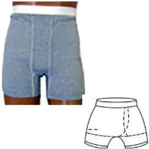 OPTIONS Men's Basic with Built-In Barrier/Support, Gray, Center Stoma, Large 40-42