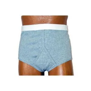 OPTIONS Men's Basic With Built-In Barrier/Support, Gray, Right-Side Stoma, X-Small