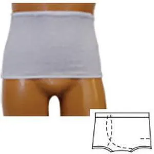 OPTIONS Mens' Brief with Built-In Barrier/Support, Light Gray, Right Stoma, X-Large