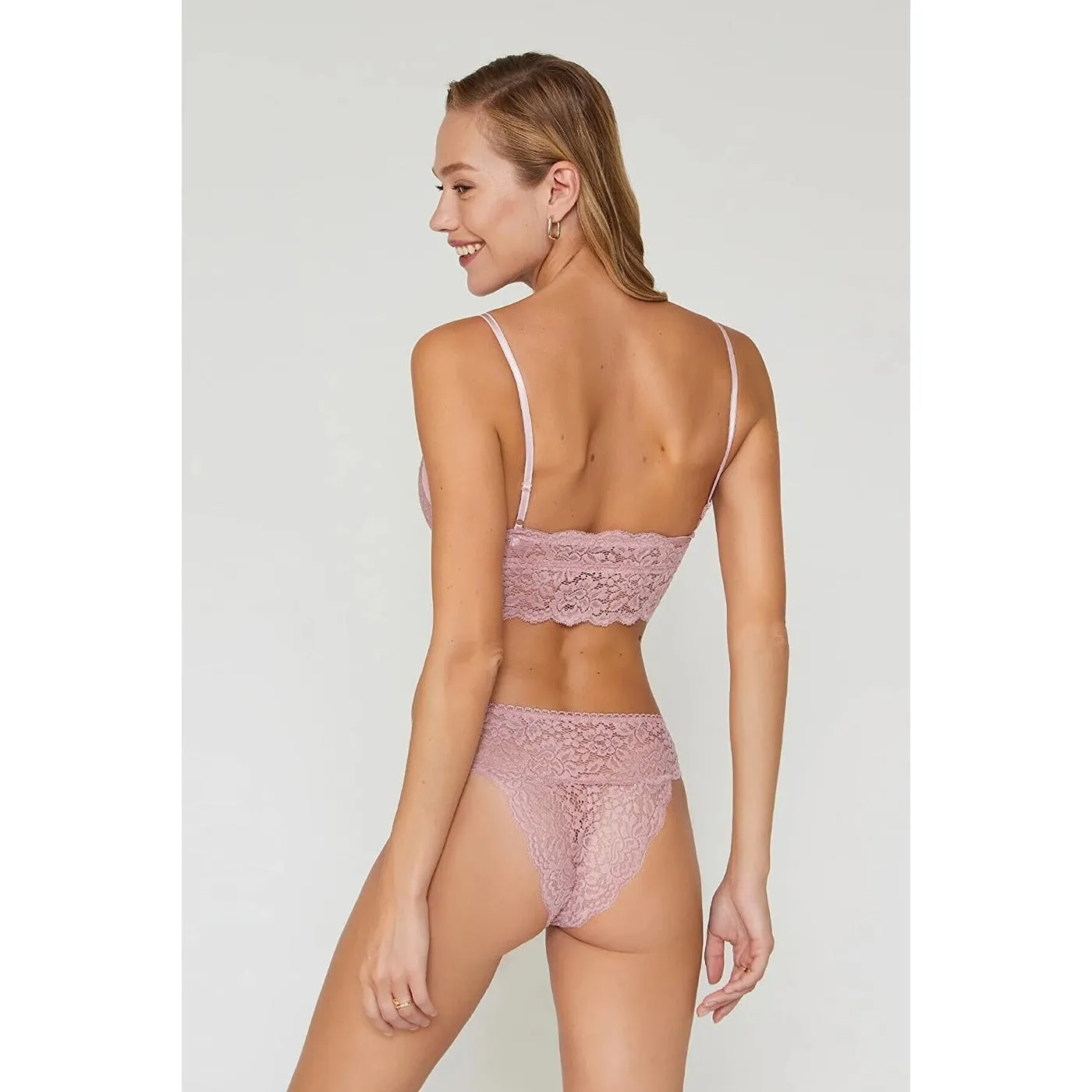 Peach Lace Lingerie Set