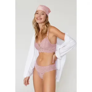 Peach Lace Lingerie Set