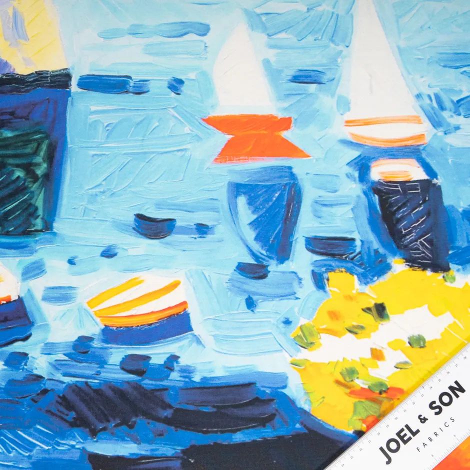 'Postcard' Printed Lightweight Silk & Cotton Blend