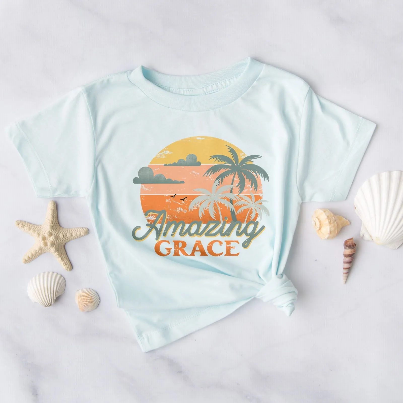 Retro. Amazing Grace Tee Shirts For Women - Christian Shirts for Women - Religious Tee Shirts