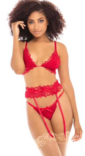 ROSEMARIE SOFT LACE THREE PIECE SET