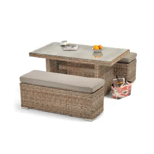 San Diego 3 Pc Outdoor Bench Dining Setting Marina