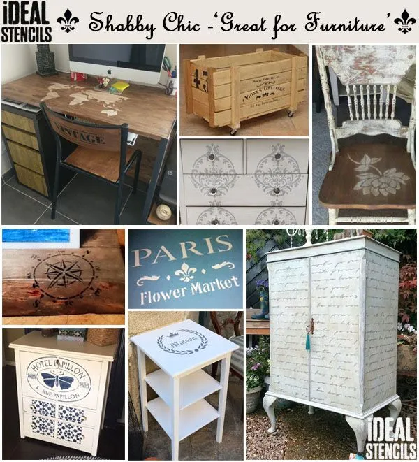 Shabby chic 'vintage' stencil