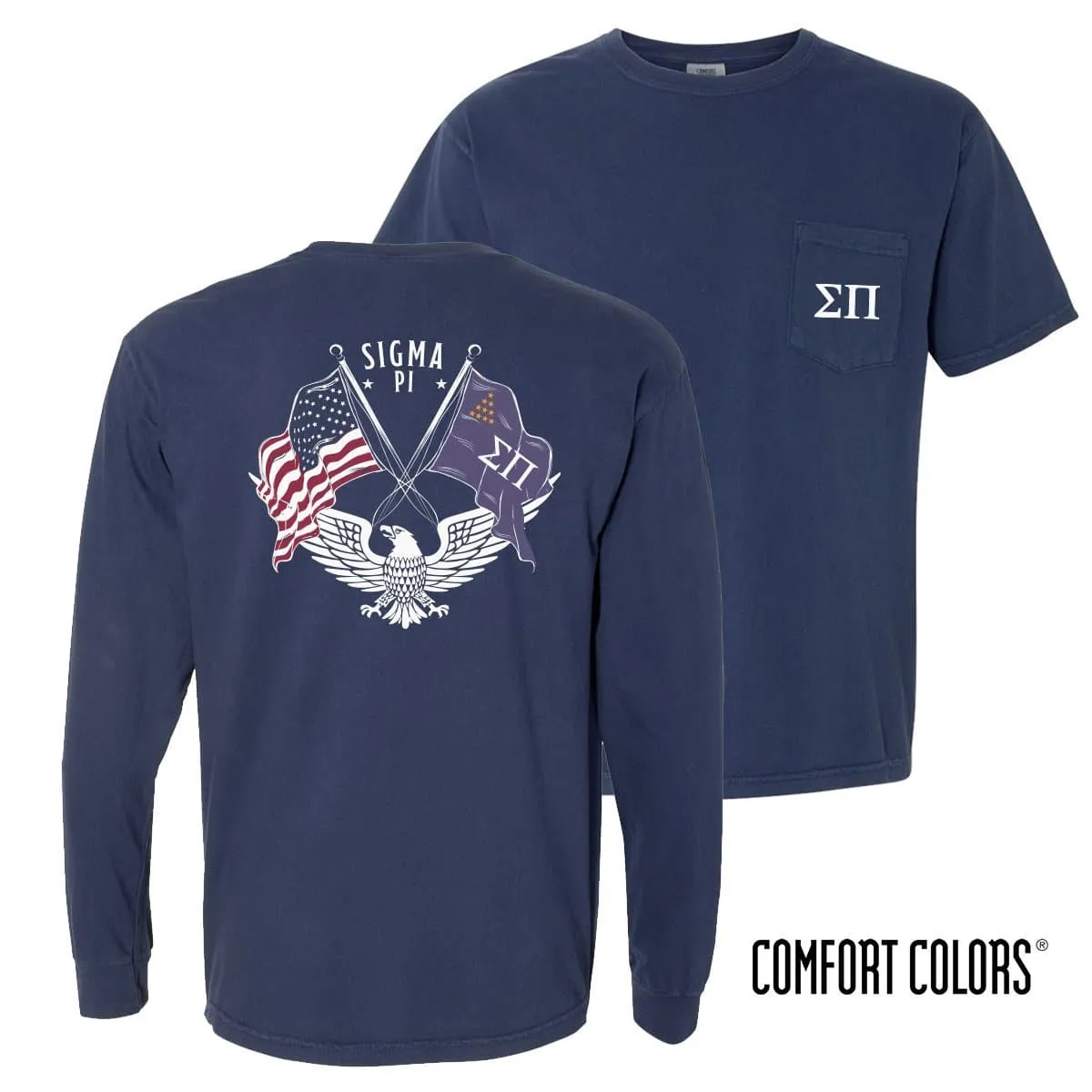 Sigma Pi Comfort Colors Navy Patriot tee