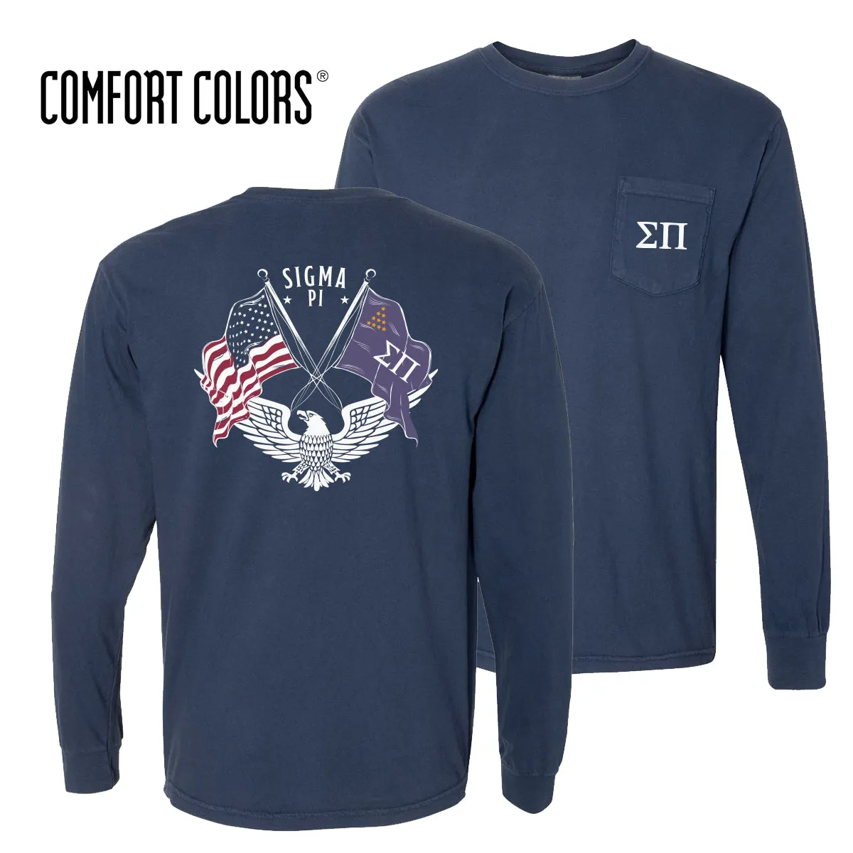 Sigma Pi Comfort Colors Navy Patriot tee