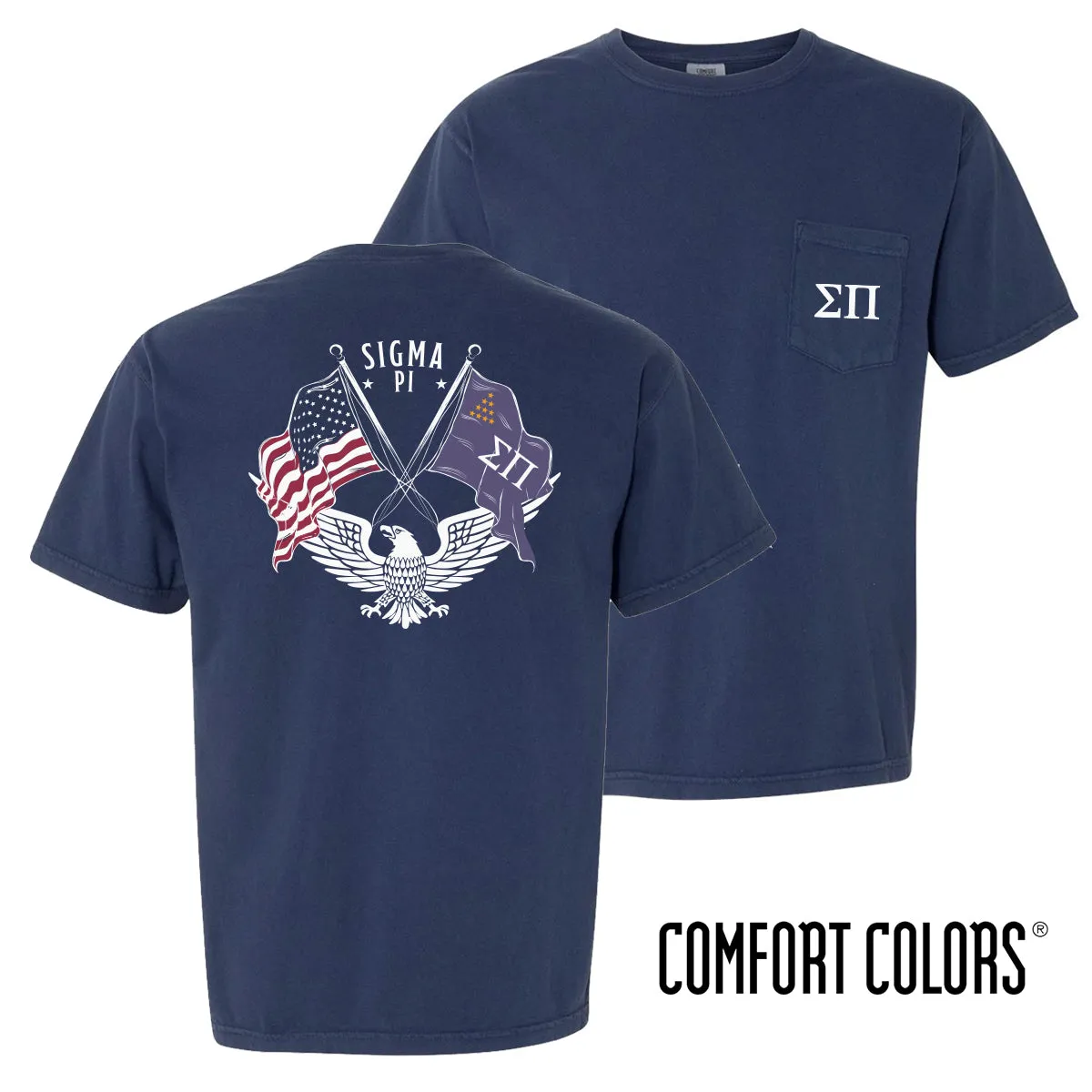Sigma Pi Comfort Colors Navy Patriot tee