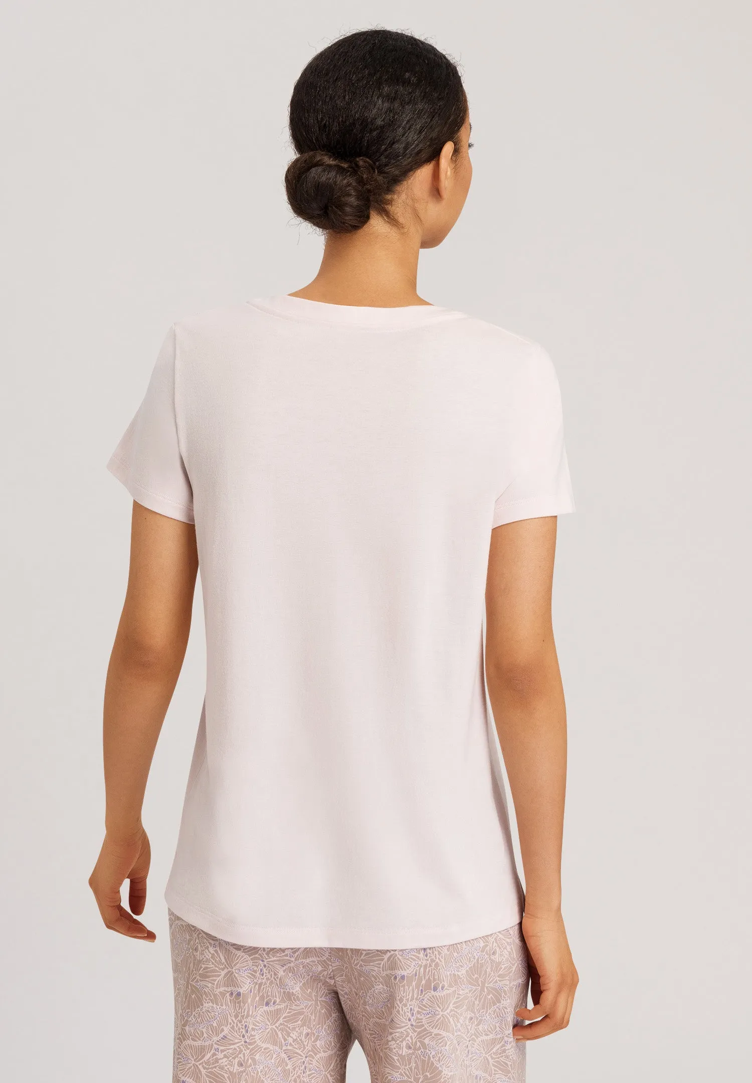 Sleep And Lounge V-Neck T-Shirt | Pink Mauve 77876-1351